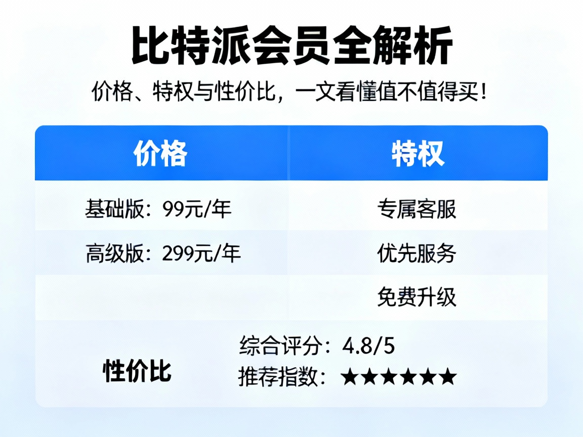 比特派会员全解析，价格、特权与性价比，一文看懂值不值得买！