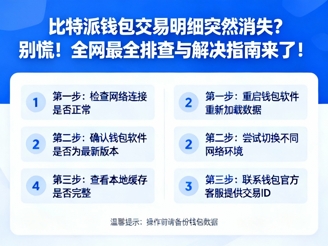 比特派钱包交易明细突然消失？别慌！全网最全排查与解决指南来了！