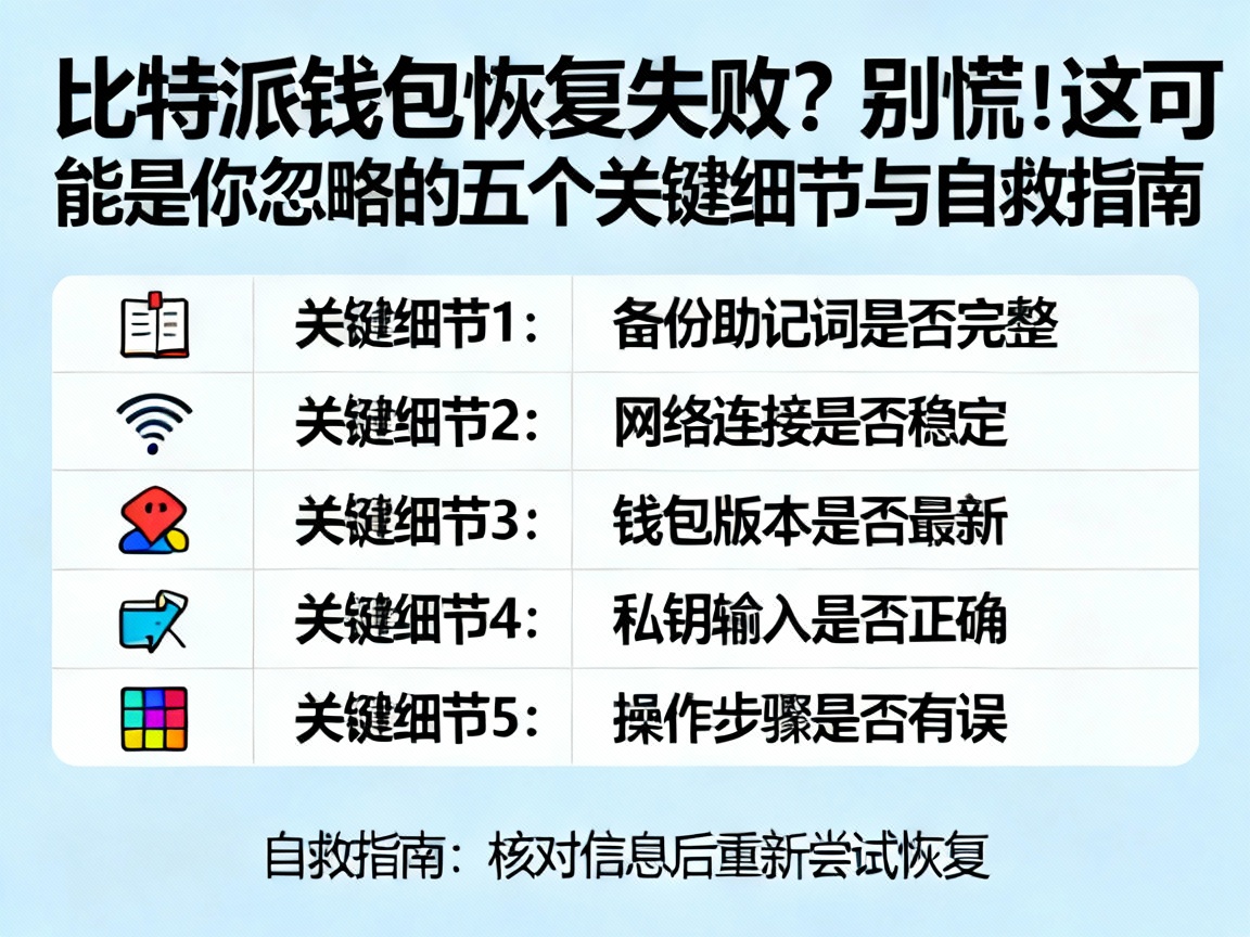 比特派钱包恢复失败？别慌！这可能是你忽略的五个关键细节与自救指南