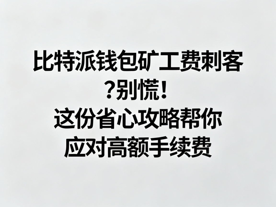 比特派钱包矿工费刺客？别慌！这份省心攻略帮你应对高额手续费
