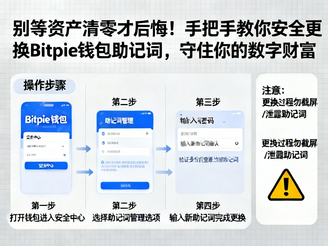 别等资产清零才后悔！手把手教你安全更换Bitpie钱包助记词，守住你的数字财富