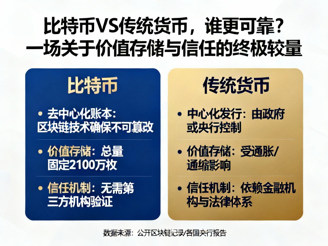 比特币VS传统货币，谁更可靠？一场关于价值存储与信任的终极较量