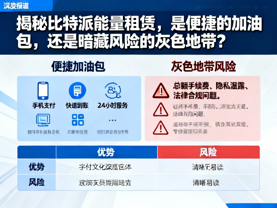 揭秘比特派能量租赁，是便捷的加油包，还是暗藏风险的灰色地带？