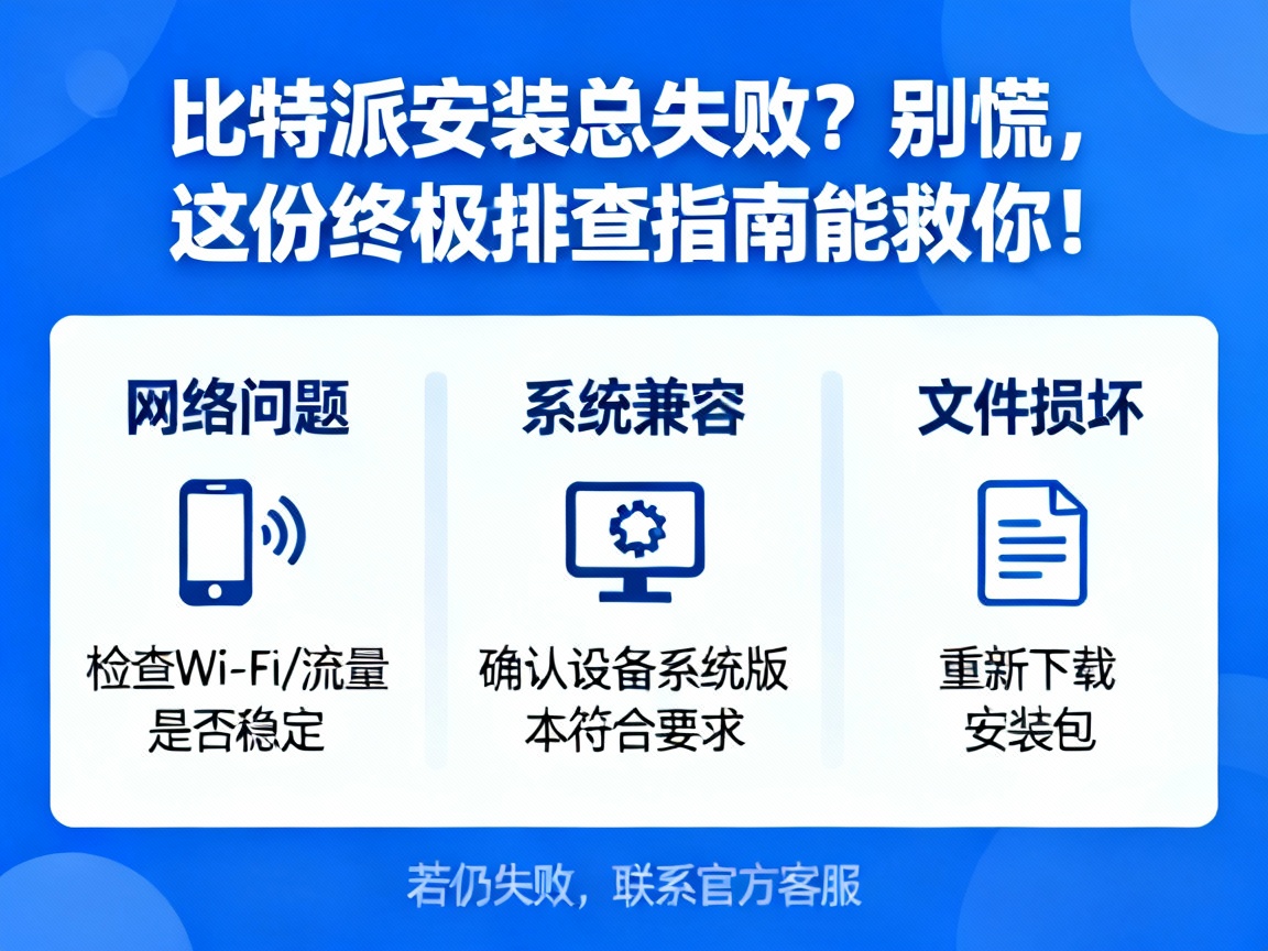 比特派安装总失败？别慌，这份终极排查指南能救你！