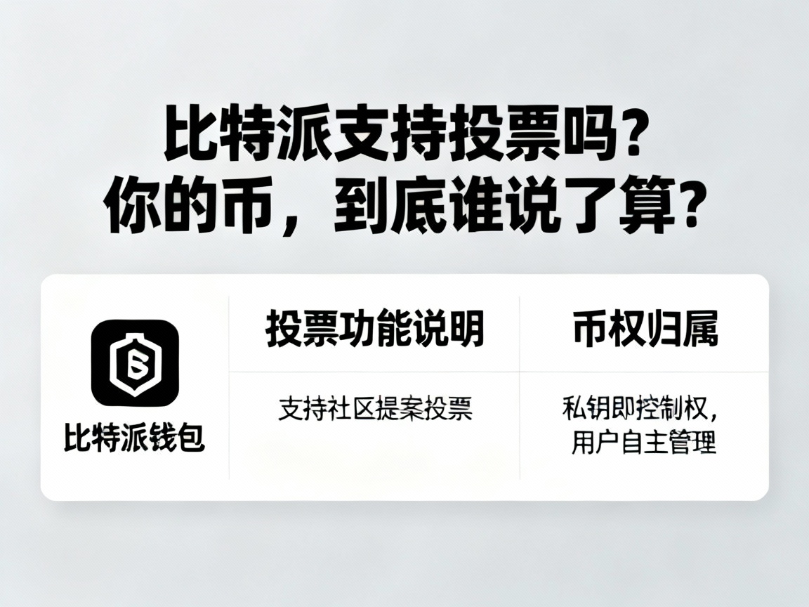 比特派支持投票吗？你的币，到底谁说了算？