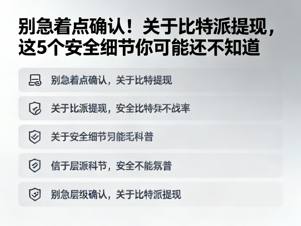 别急着点确认！关于比特派提现，这5个安全细节你可能还不知道