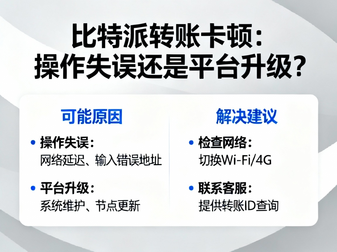 比特派转账卡顿，是你的操作失误还是平台升级？
