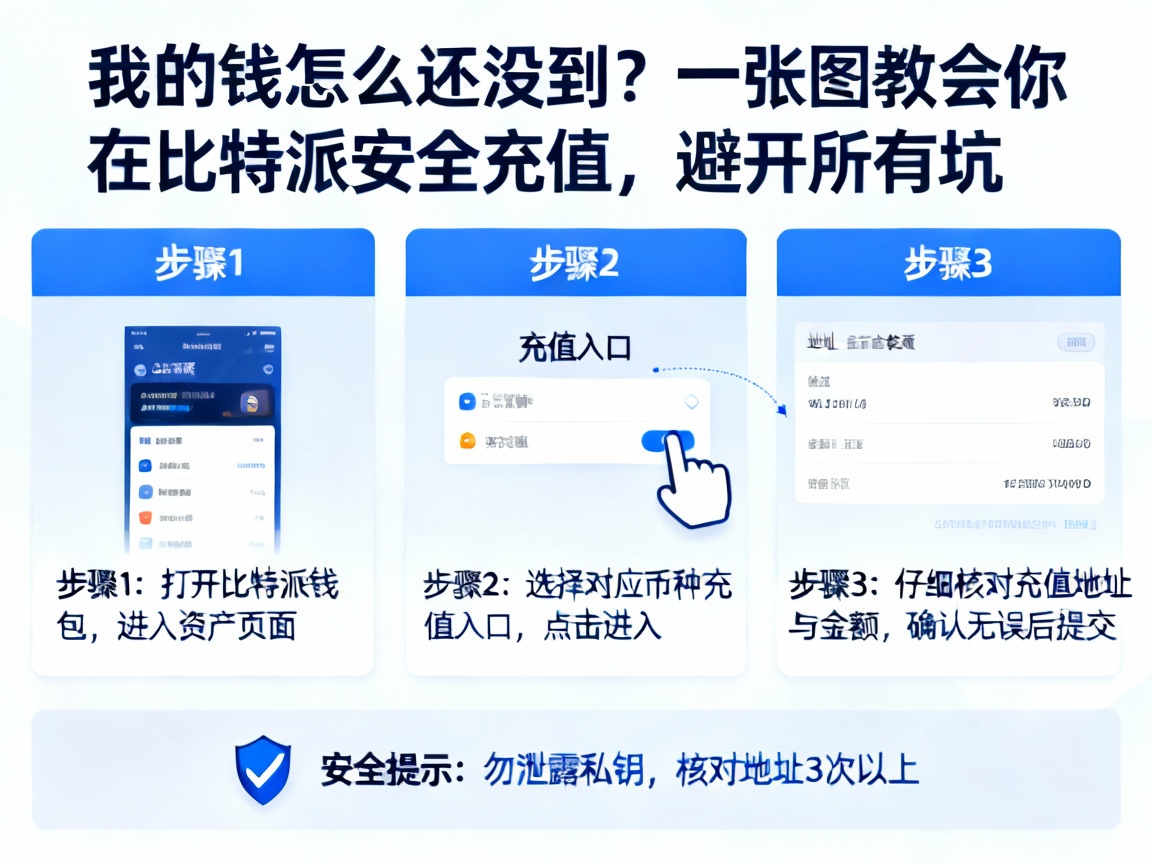 我的钱怎么还没到？一张图教会你在比特派安全充值，避开所有坑