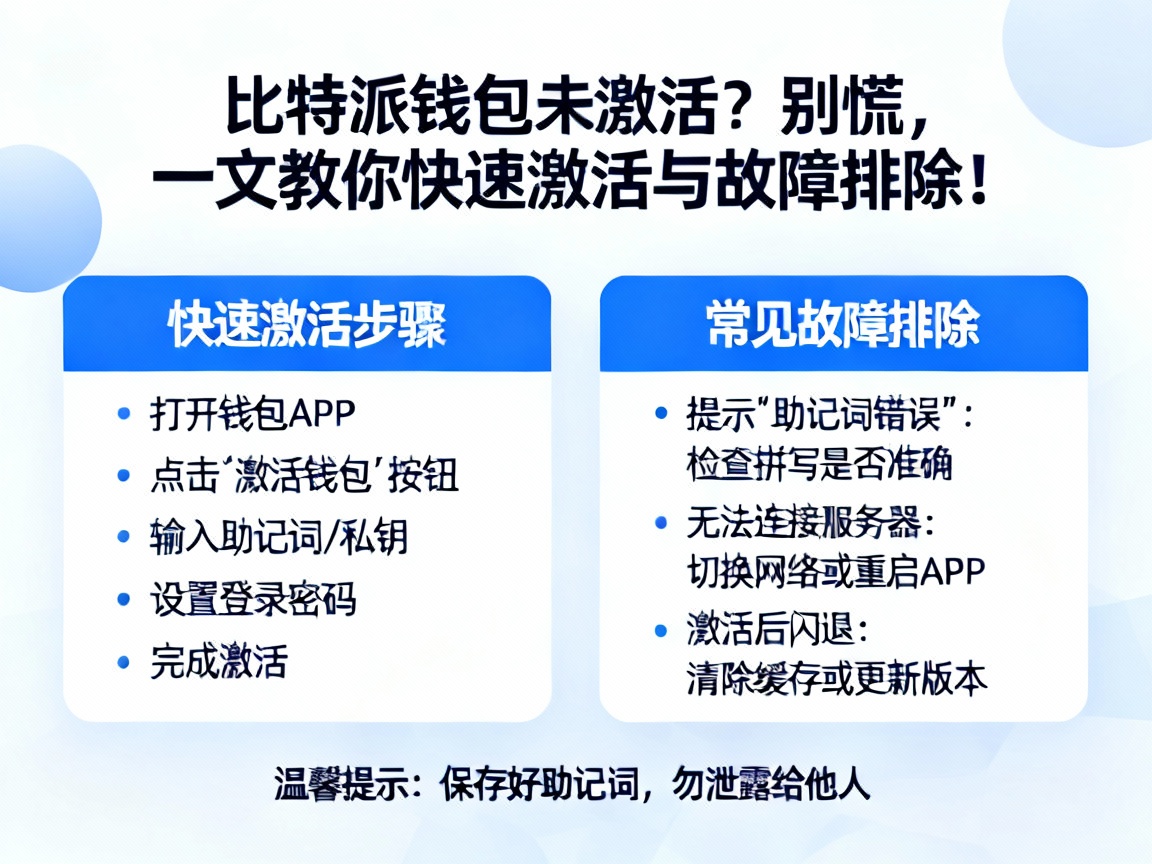 比特派钱包未激活？别慌，一文教你快速激活与故障排除！
