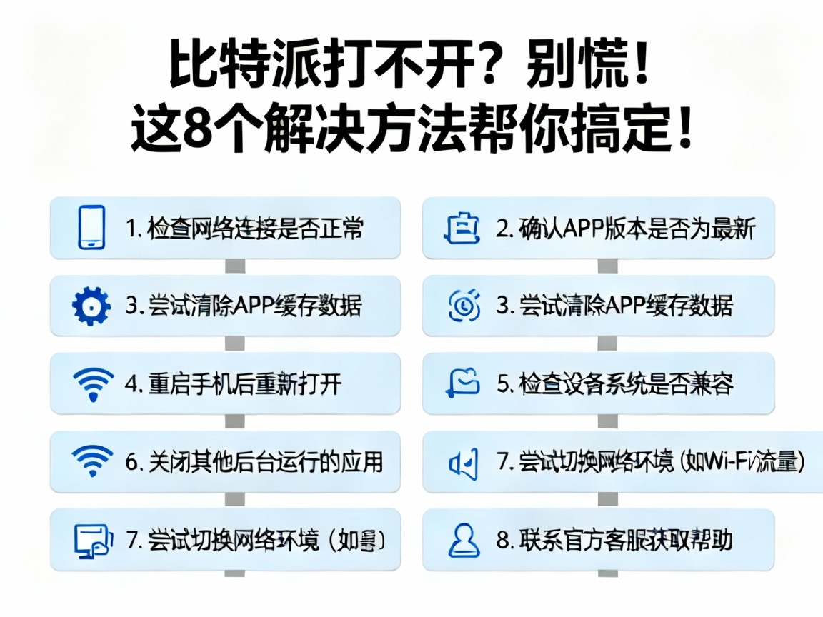 比特派打不开？别慌！这8个解决方法帮你搞定！