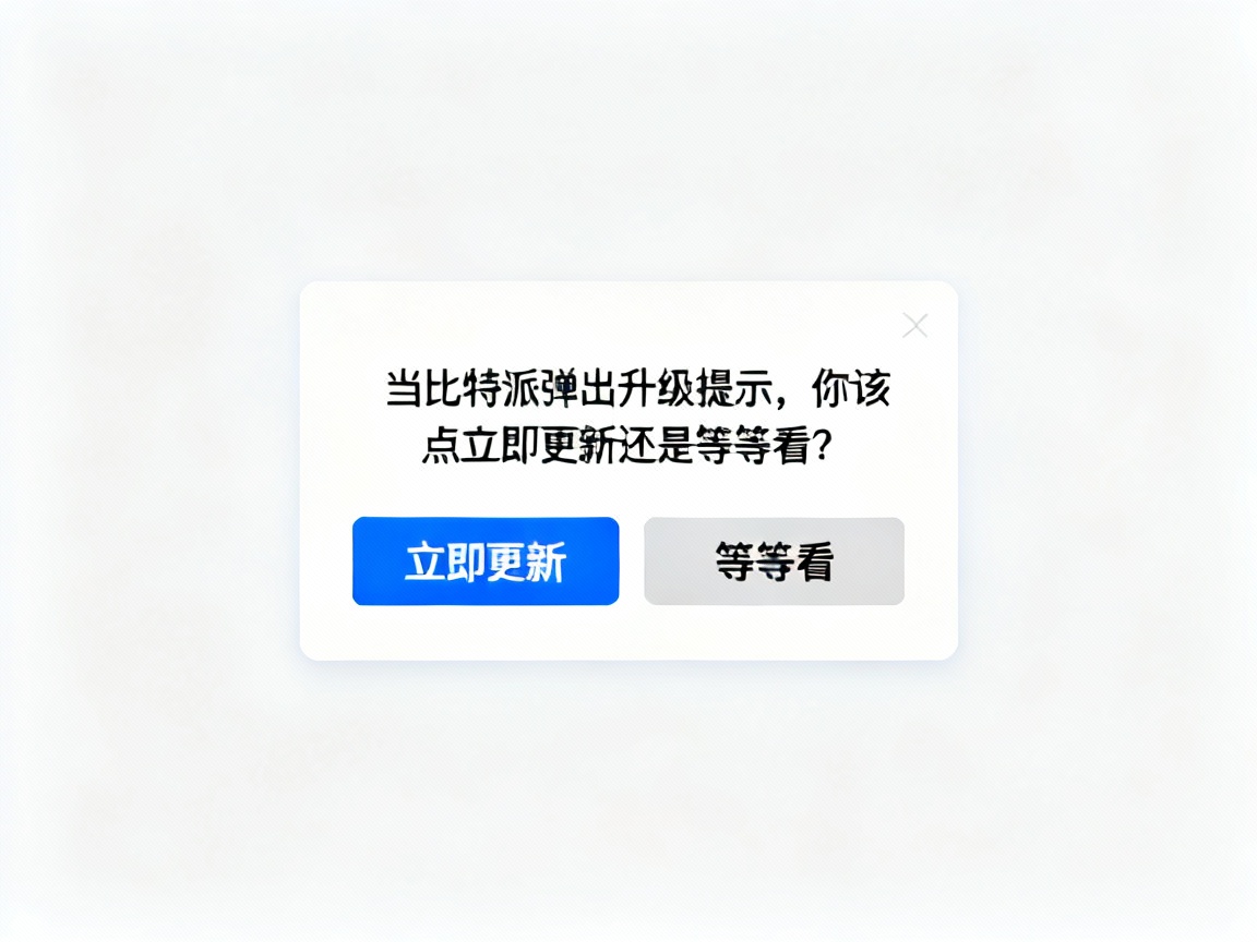 当比特派弹出升级提示，你该点立即更新还是等等看？