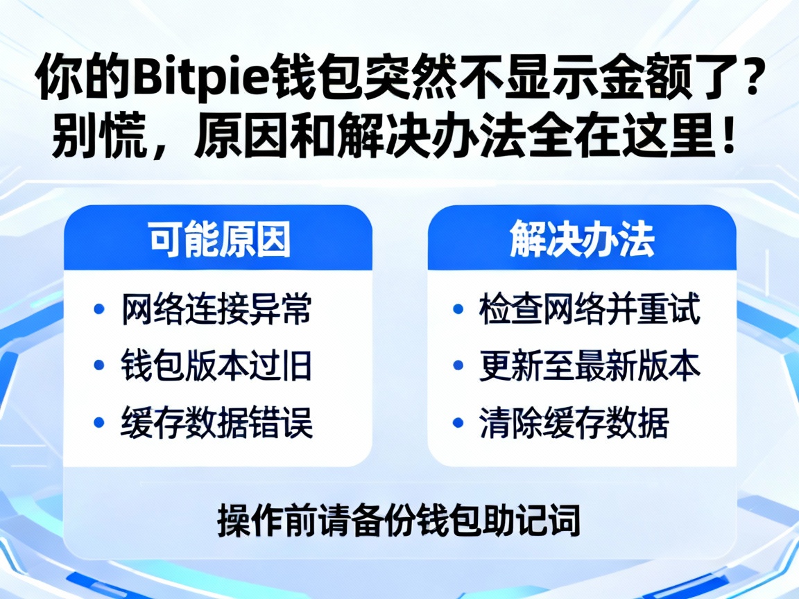 你的Bitpie钱包突然不显示金额了？别慌，原因和解决办法全在这里！