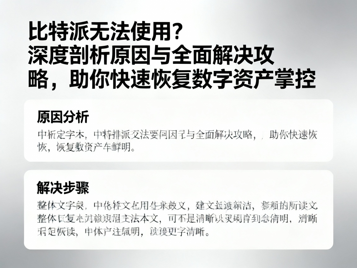 比特派无法使用？深度剖析原因与全面解决攻略，助你快速恢复数字资产掌控
