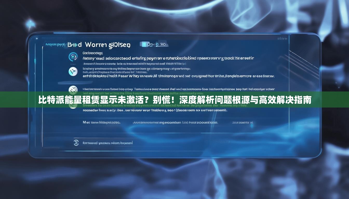 比特派能量租赁显示未激活？别慌！深度解析问题根源与高效解决指南