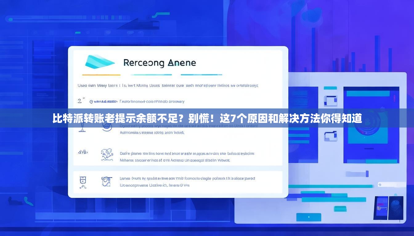 比特派转账老提示余额不足？别慌！这7个原因和解决方法你得知道
