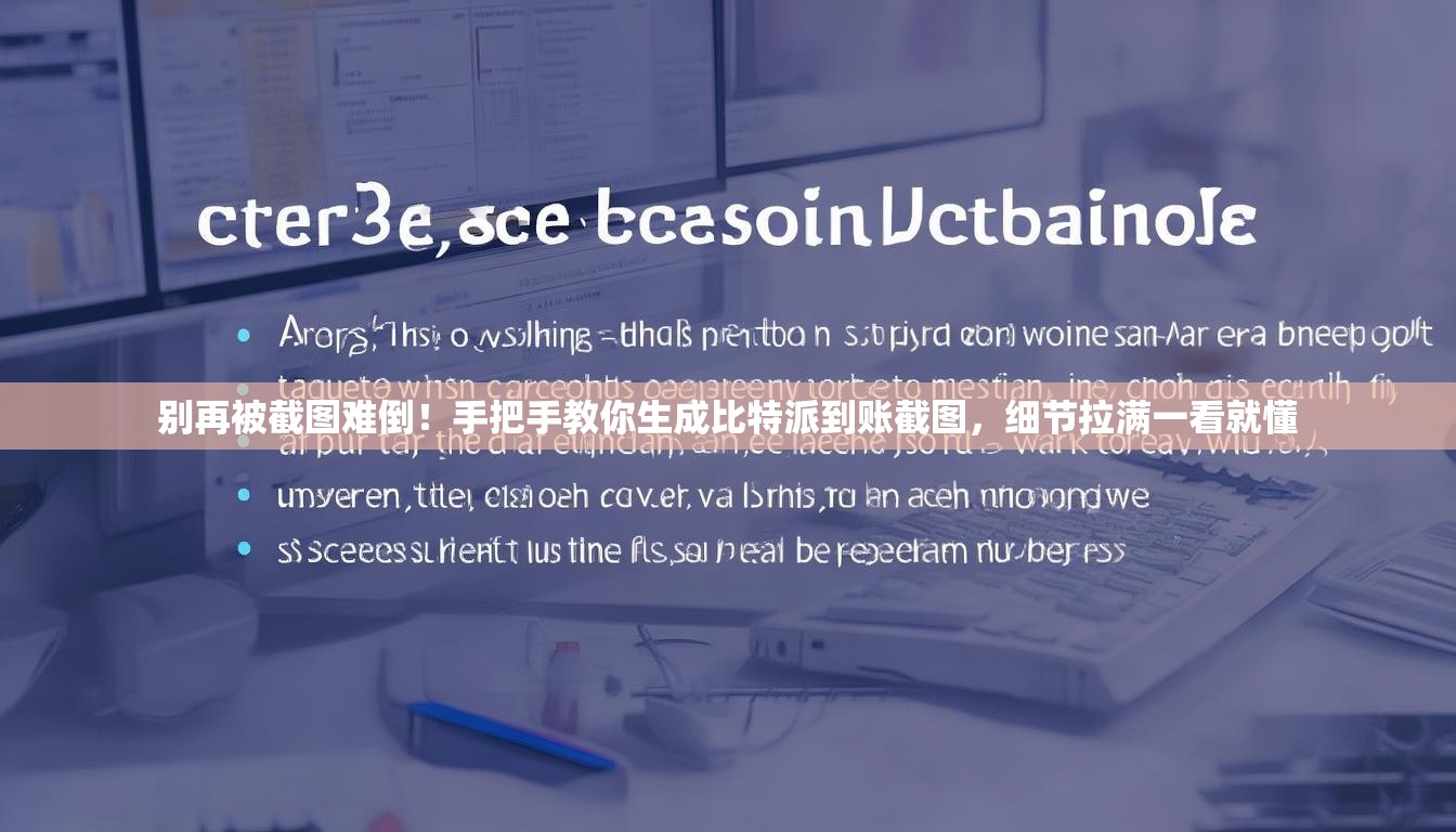 别再被截图难倒！手把手教你生成比特派到账截图，细节拉满一看就懂