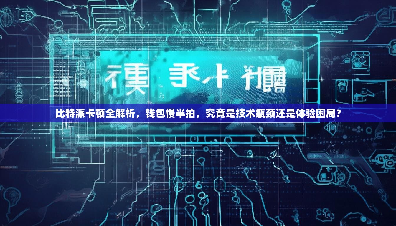 比特派卡顿全解析，钱包慢半拍，究竟是技术瓶颈还是体验困局？